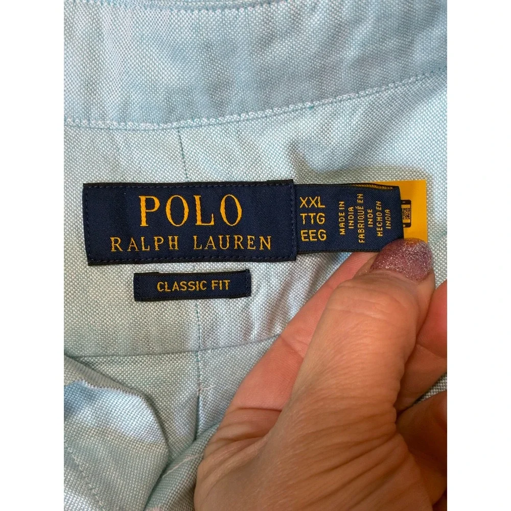 Polo Ralph Lauren Mens XXL Classic Fit Light Blue Oxford Button Down Shirt